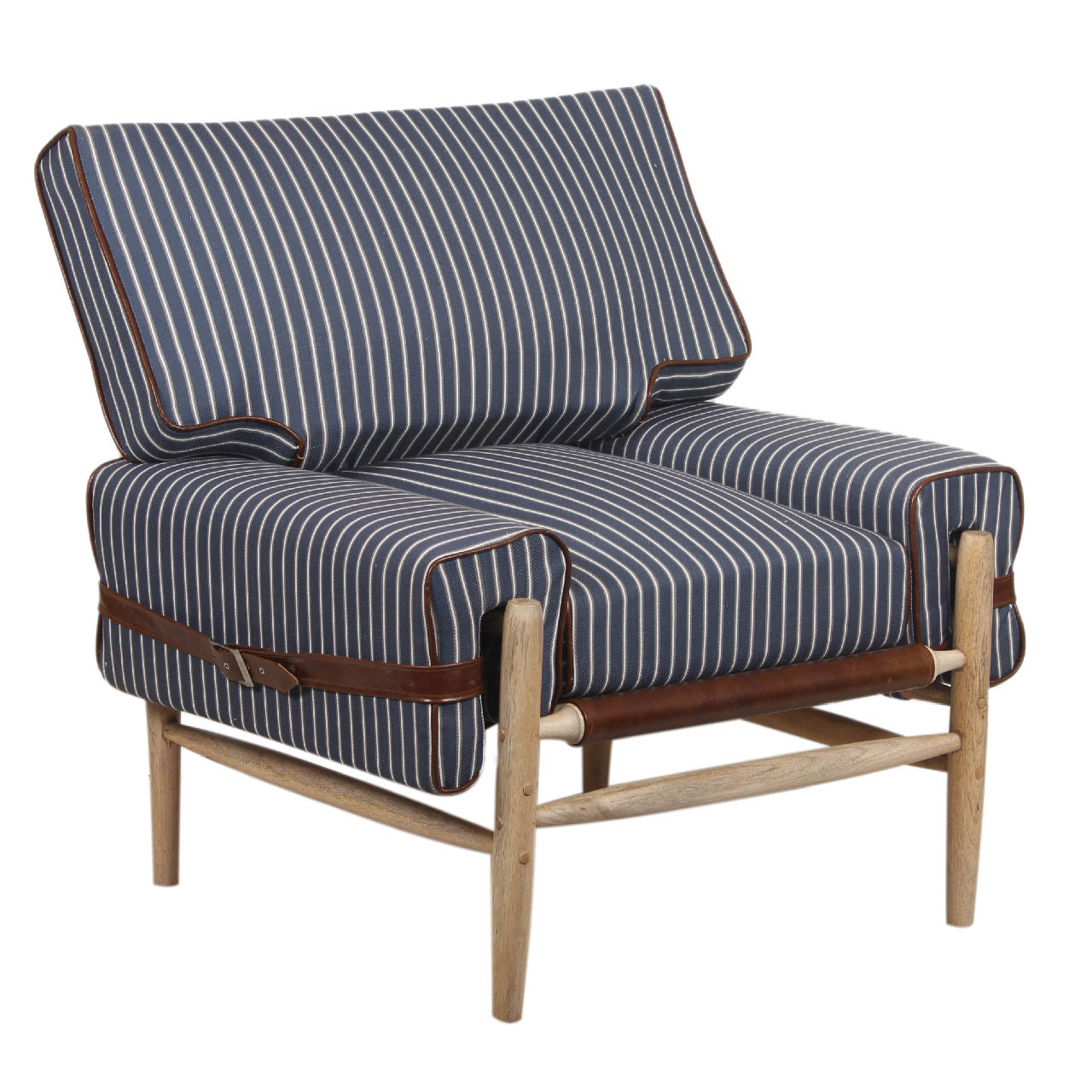 Rhys Mango Wood Printed Fabric 1 Seater Sofa