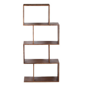 Riyad Acacia Wood 4 Compartment Bookcase - Washed Walnut
