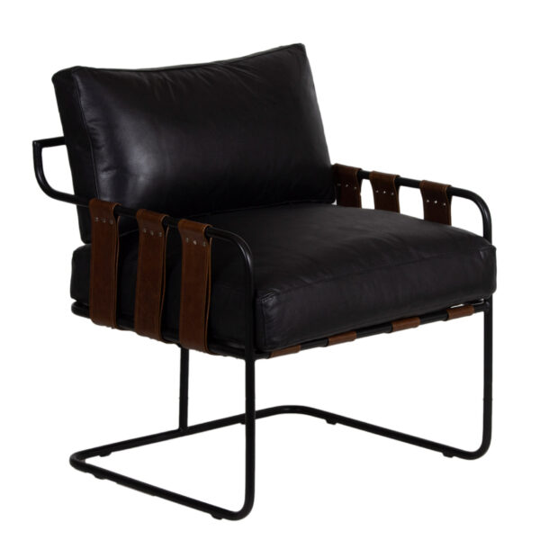 Romuca Leather Metal Arm Chair