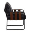 Romuca Leather Metal Arm Chair