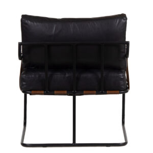 Romuca Leather Metal Arm Chair