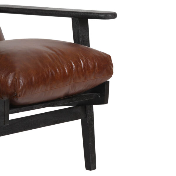 Ronan Mango Wood Leather Arm Chair