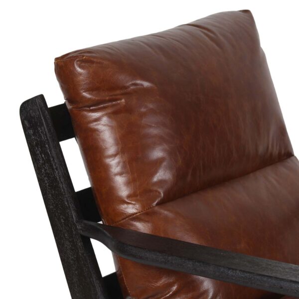 Ronan Mango Wood Leather Arm Chair