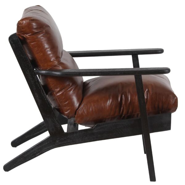 Ronan Mango Wood Leather Arm Chair