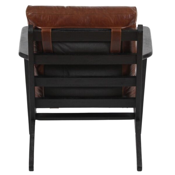 Ronan Mango Wood Leather Arm Chair