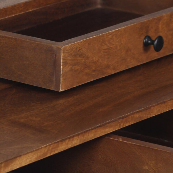 Rumford Writing Desk With 3 Drawers Mango Wood in Chestnut