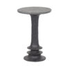 Sabel Mango Wood Black Marble Top Round Martini Table Large