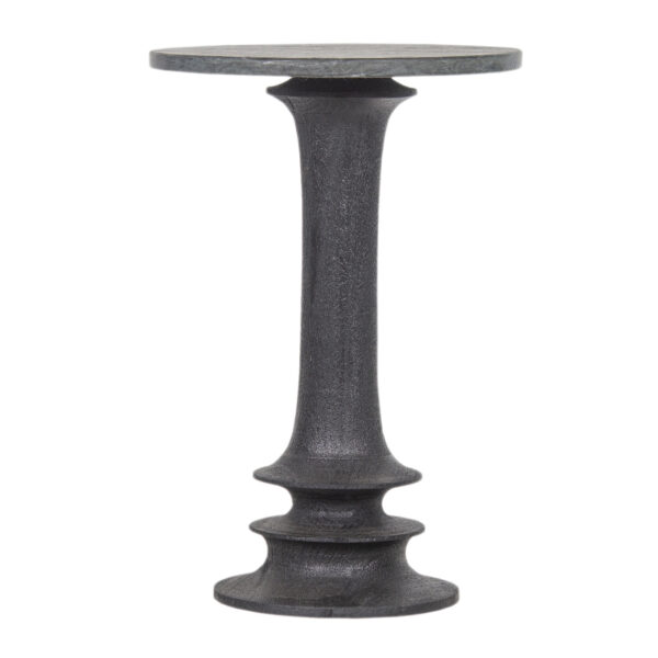 Sabel Mango Wood Black Marble Top Round Martini Table Large