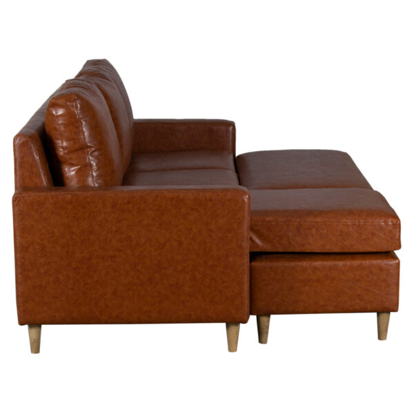 Santa Rosa Sofa Set of 3 Pieces in Brown Faux Leather