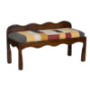 Santana Mango Wood With Cotton Hand Work Fabric Bench