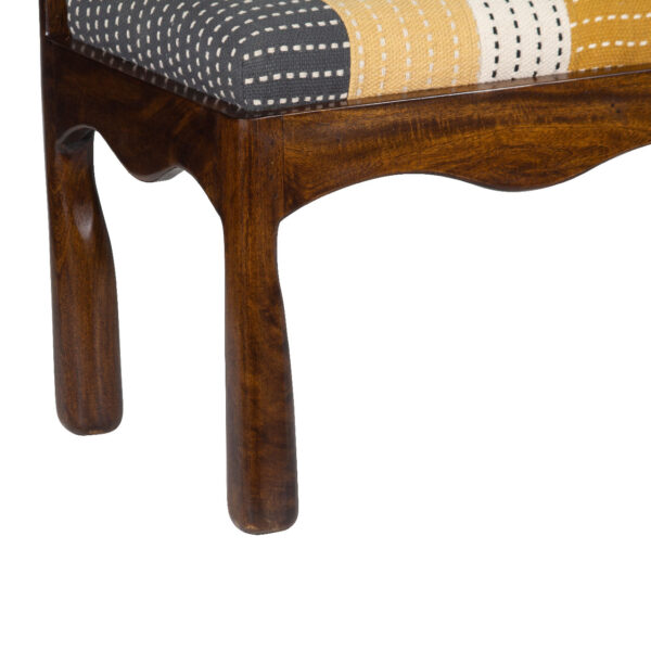 Santana Mango Wood With Cotton Hand Work Fabric Bench