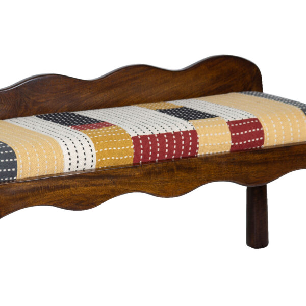 Santana Mango Wood With Cotton Hand Work Fabric Bench