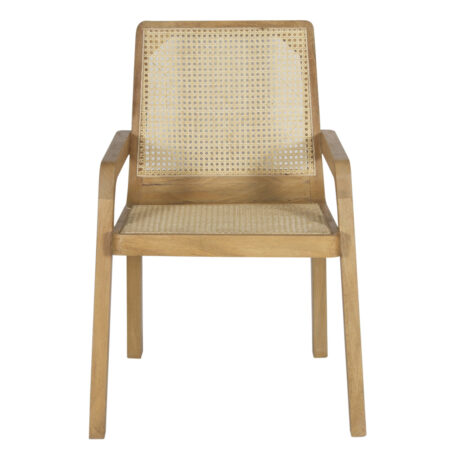 Santiago Mango Wood Cane Seat & Back Dining Arms Chair