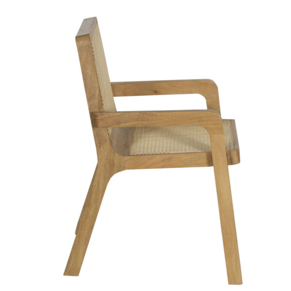 Santiago Mango Wood Cane Seat Back Dining Arms Chair