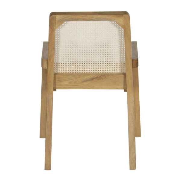 Santiago Mango Wood Cane Seat Back Dining Arms Chair