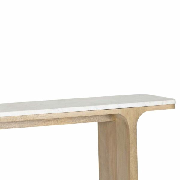 Santiago Mango Wood Marble Top Console Table