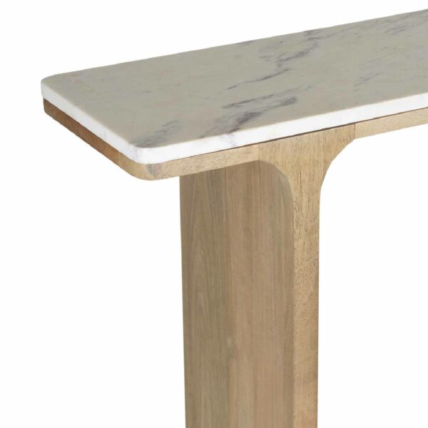 Santiago Mango Wood Marble Top Console Table