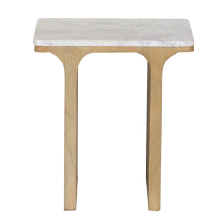 Santiago Mango Wood Marble Top Side Table