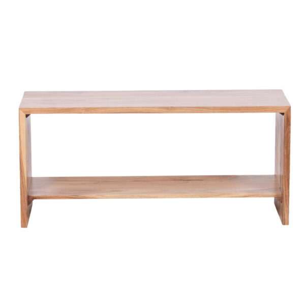 Shallow Acacia Wood Entryway Bench