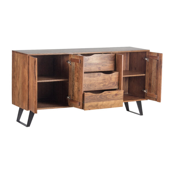 Shinola Acacia Wood Metal Legs Sideboard