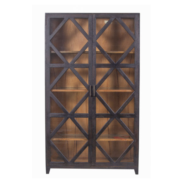 Sinatra Mango Wood Glass 2 Door Display Cabinet