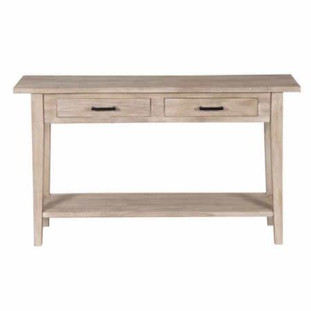 Skinney Mango Wood Console Table With 2 Drawers