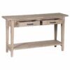 Skinney Mango Wood Console Table With 2 Drawers