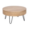 Sonja Mango Wood Storage Round Coffee Table With Hair Pin Legs