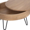 Sonja Mango Wood Storage Round Coffee Table With Hair Pin Legs