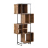 Space Mango Rough Wood Metal Frame 10 Compartment Bookshelf