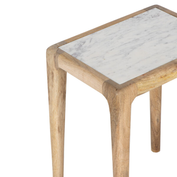 Standzor Mango Wood Marble Top Side Table