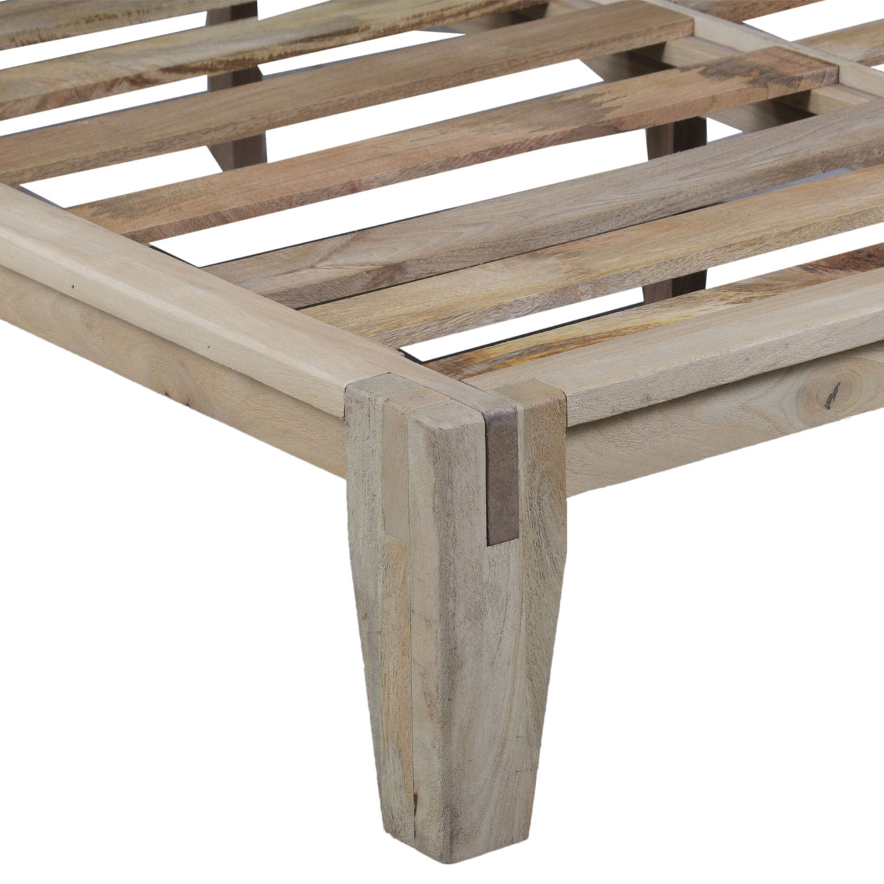 Kyoto Mango Wood Fabric Queen Bed