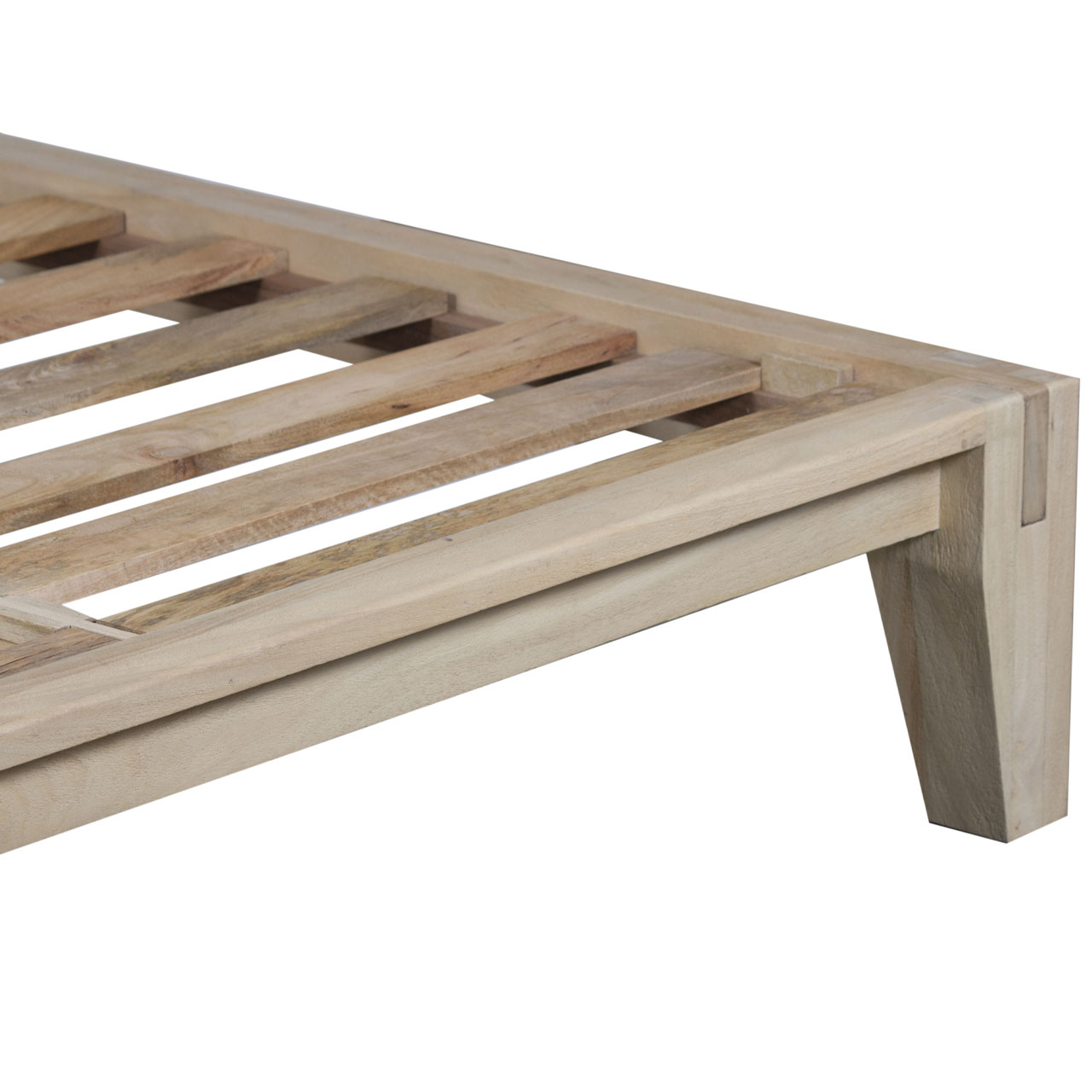 Kyoto Mango Wood Fabric Queen Bed