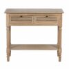 Tilford Mango Wood 2 Drawer Console Table With Shelf