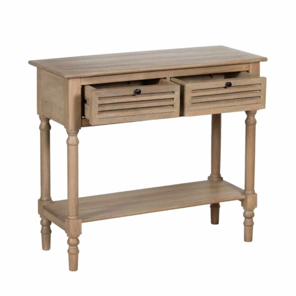 Tilford Mango Wood 2 Drawer Console Table With Shelf