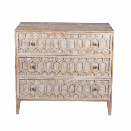 Trellis Mango Wood 3 Drawer Chest of Drawer