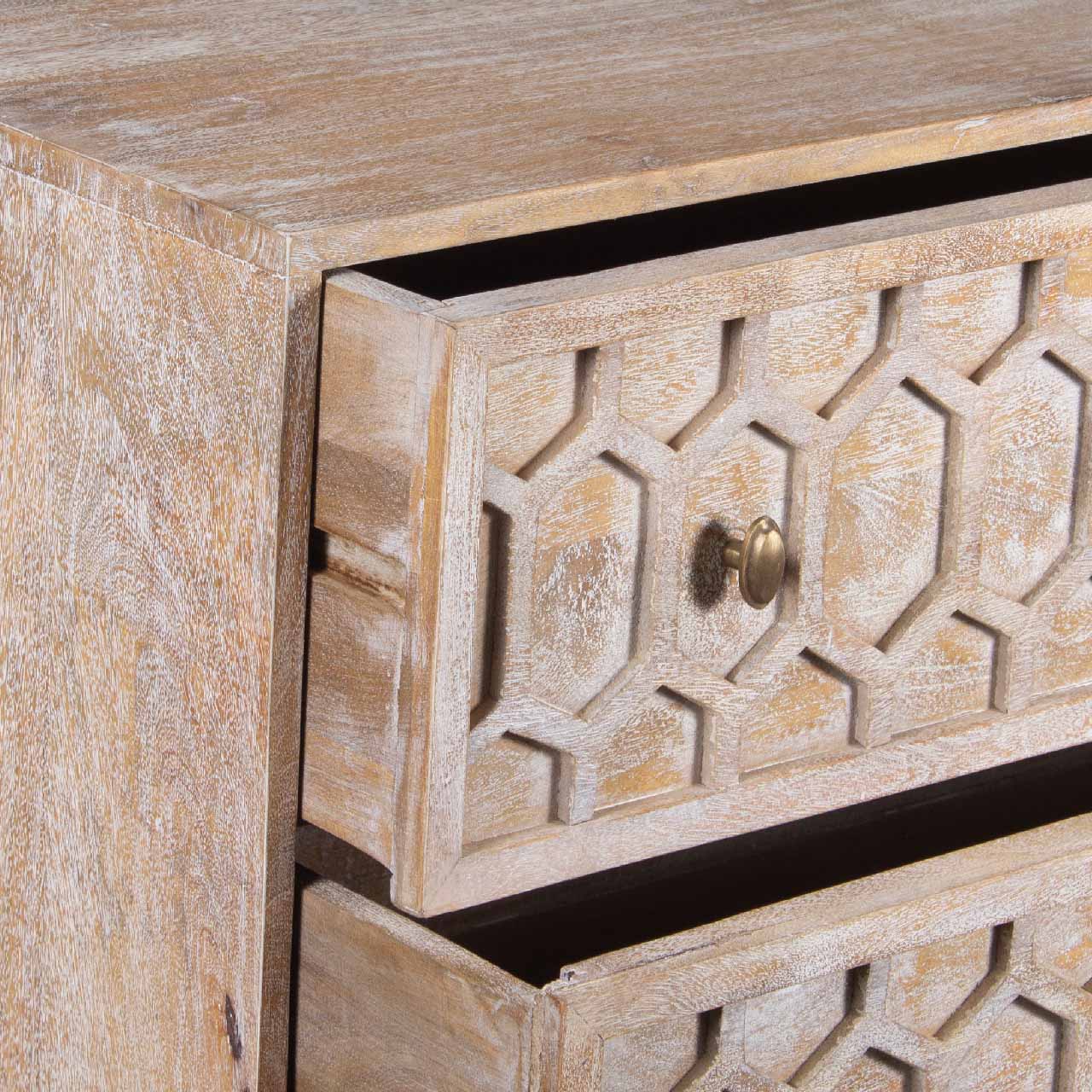 Trellis Mango Wood 3 Drawer Chest of Drawer