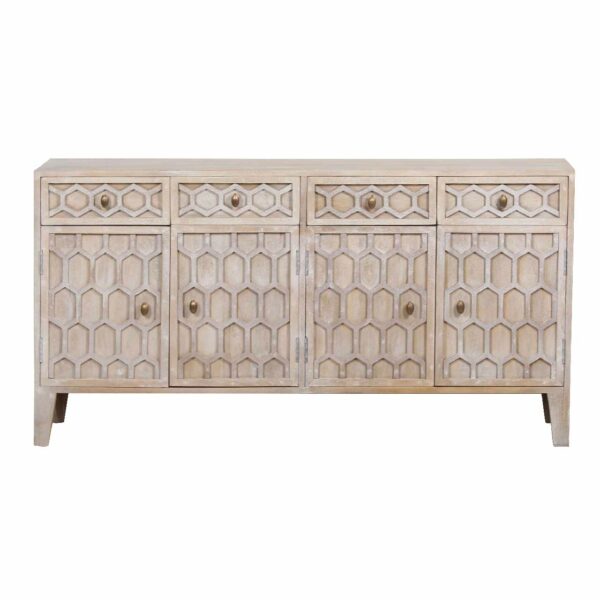 Trellis Mango Wood 4 Drawer 4 Door Sideboard