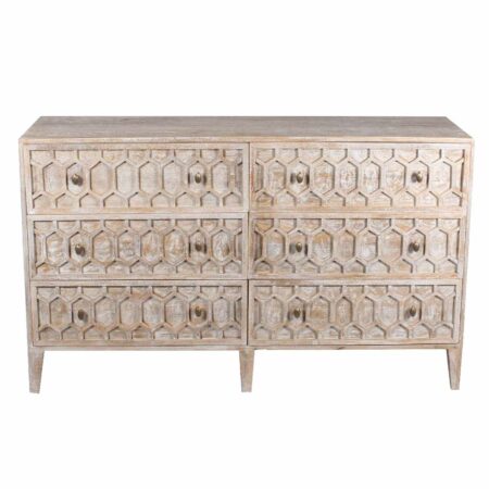 Trellis Mango Wood 6 Drawer Dresser