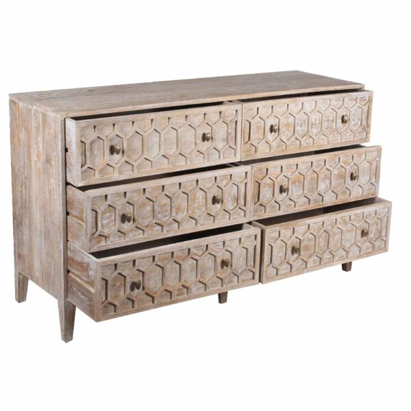 Trellis Mango Wood 6 Drawer Dresser