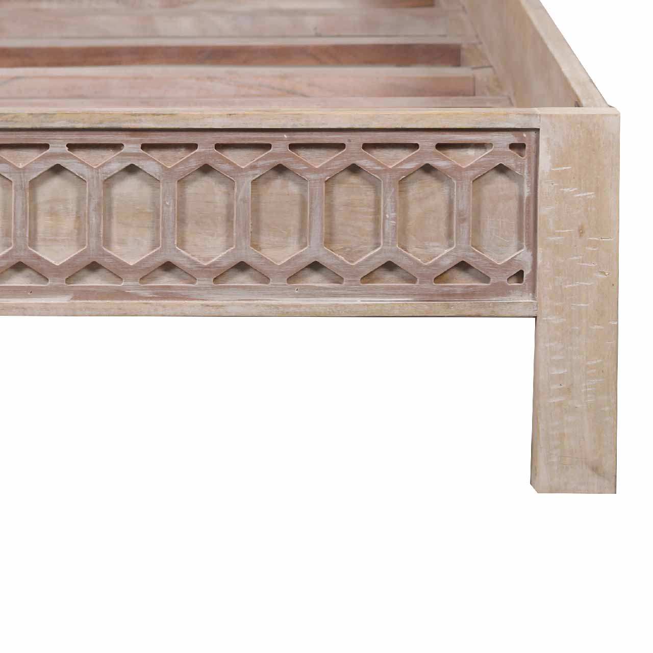 Trellis Mango Wood King Bed Mattress 76x80