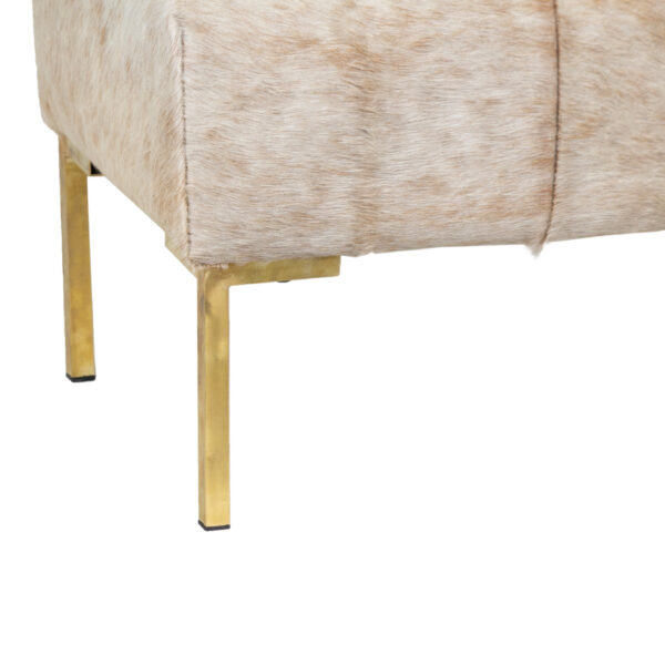 Villa Hair on Hide With Brass Legs Bench