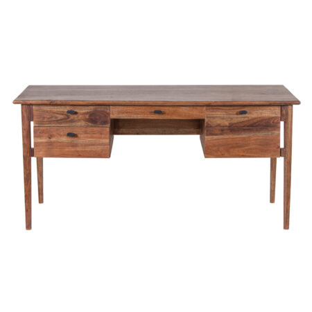 Yashika Acacia Wood Desk with Drawers