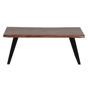 Yuki Live Edge Acacia Wood Black Iron Coffee Table