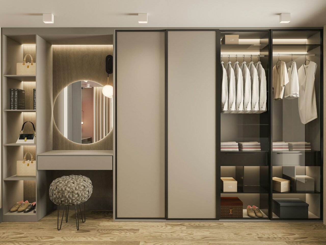 closet space, wardrobe organizer, naked wardrobe